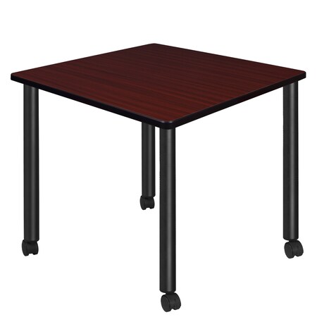 REGENCY Kee Mobile Tables, 42 W, 42 L, 29 H, Wood, Metal Top, Mahogany TBMC4242MHBK